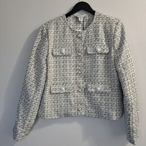 Rachel Zoe Metallic Tweed Blazer Size Large